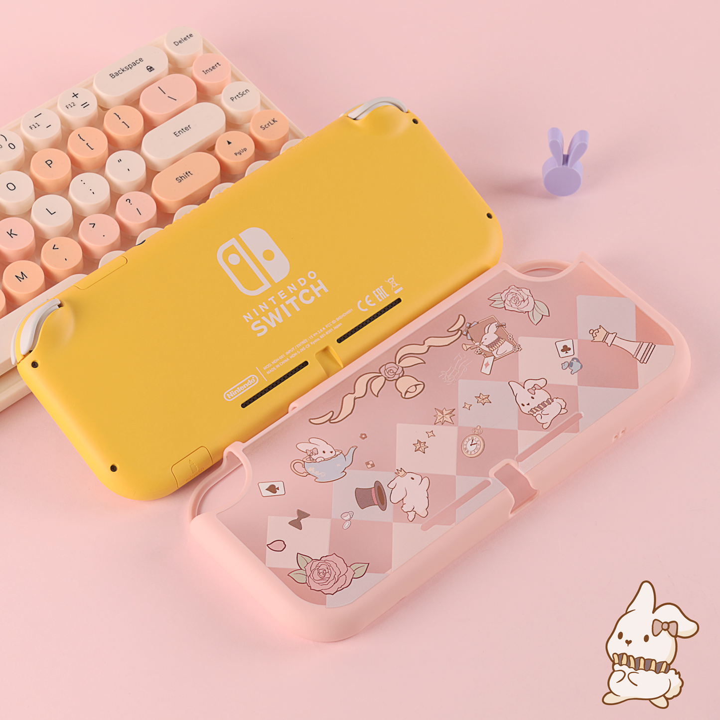 BlingKiyo Alice Bunny Protective Case for Switch Lite
