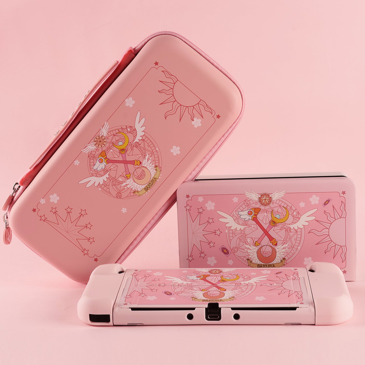 Silicone Case Pink Japanese Switch Case Magic Sakura Protective