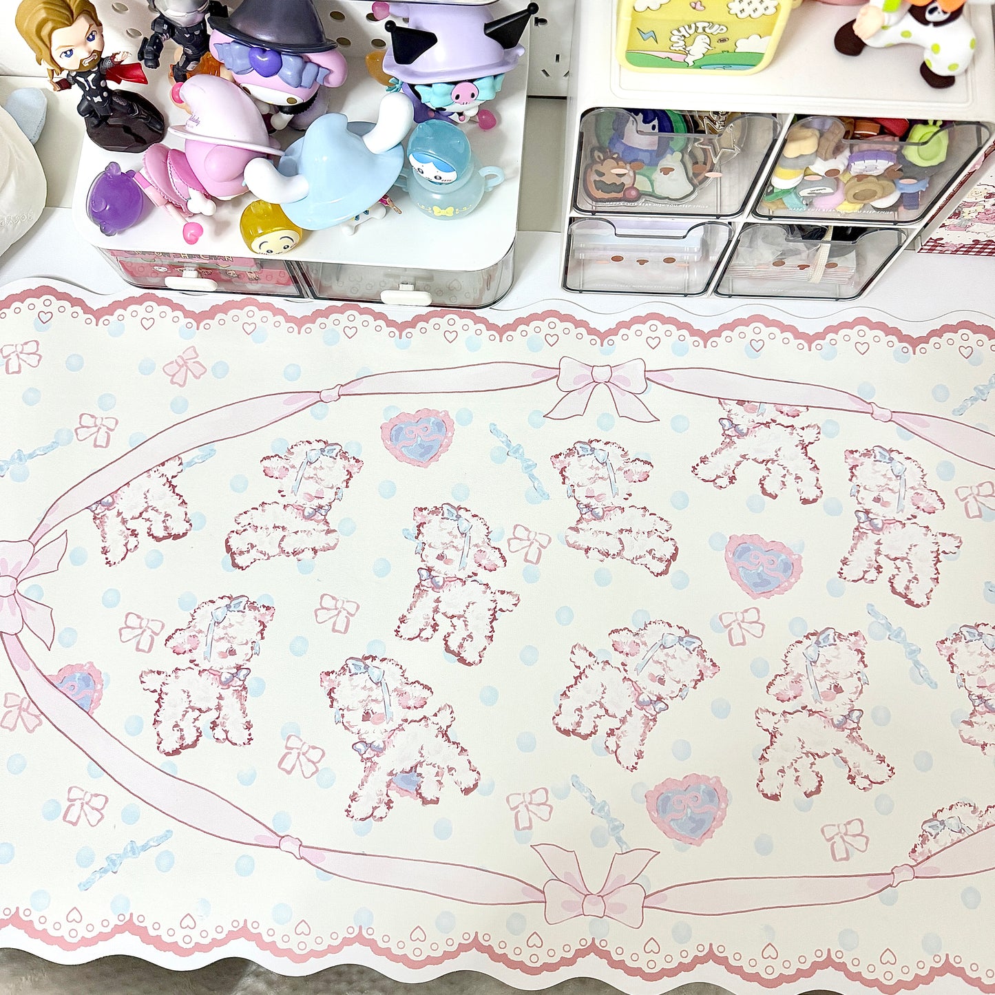 BlingKiyo Vintage Sheep Leather Large Mouse Pad/Desk Mat