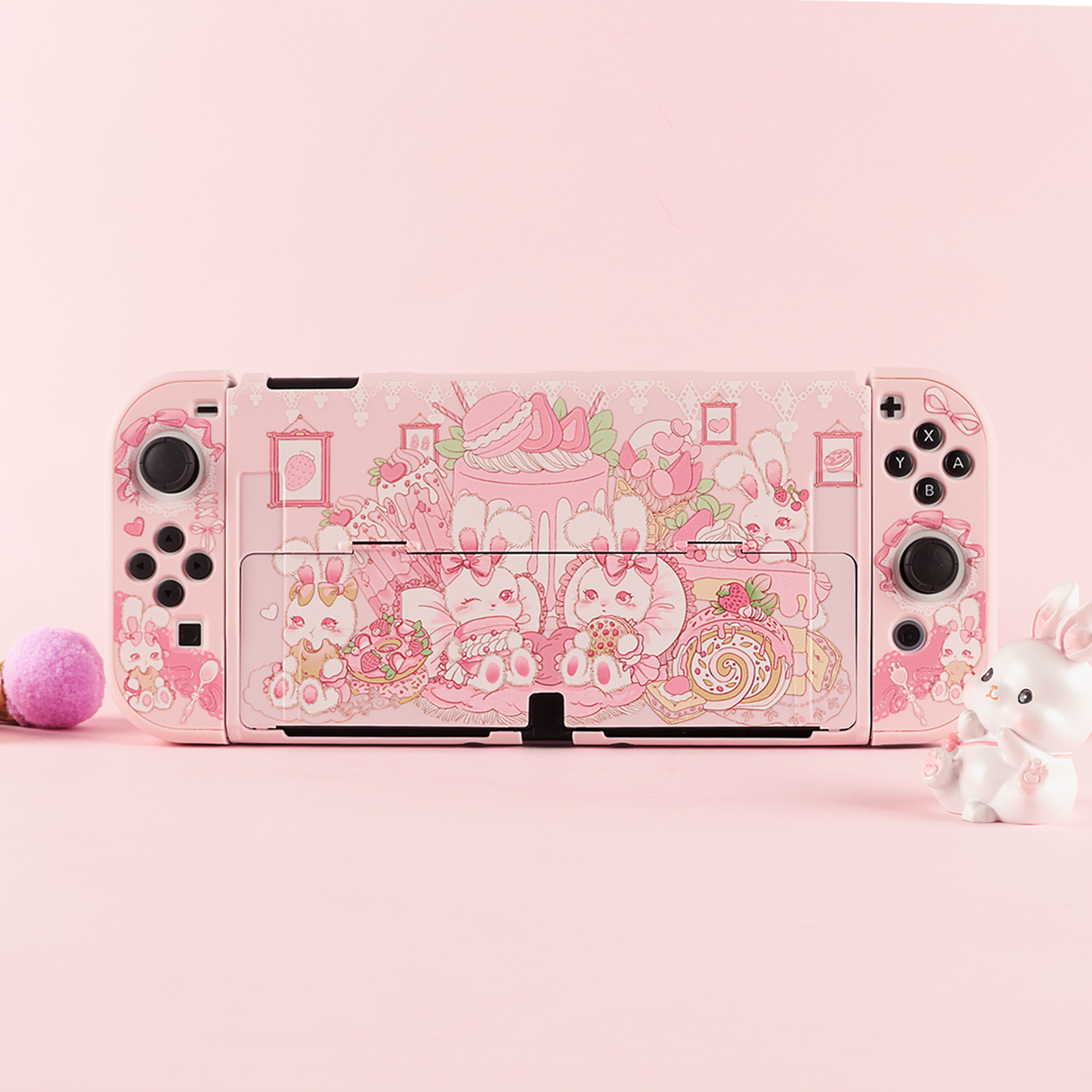 BlingKiyo Candy Bunny Protective Shell for Nintendo Switch/ Switch OLED