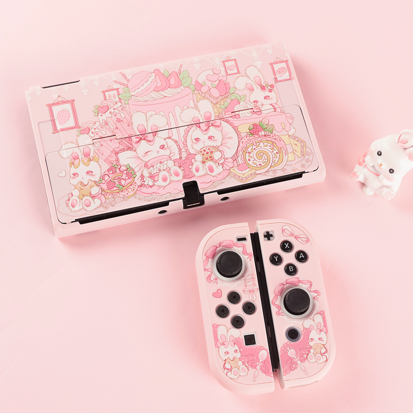 BlingKiyo Candy Bunny Protective Shell for Nintendo Switch/ Switch OLED