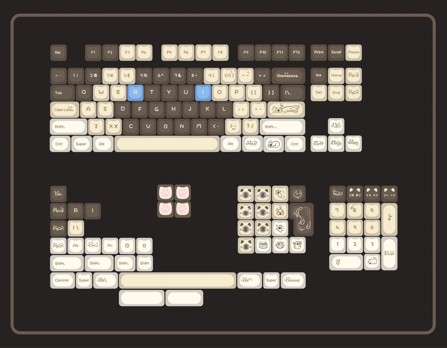 Ragdoll Kitty Key Caps Set-148 key