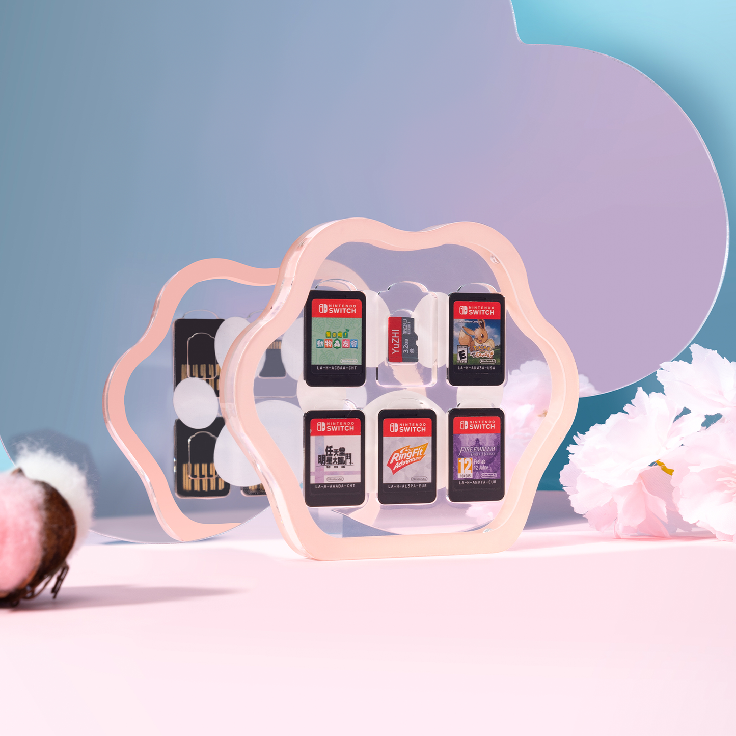 BlingKiyo Cat Paw Transparent Acrylic Game Card Case