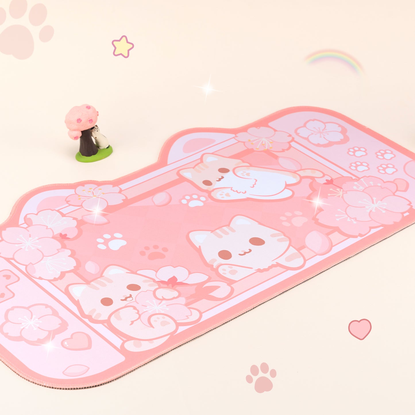 BlingKiyo Sakura Cat Large Mouse Pad / Desk Mat