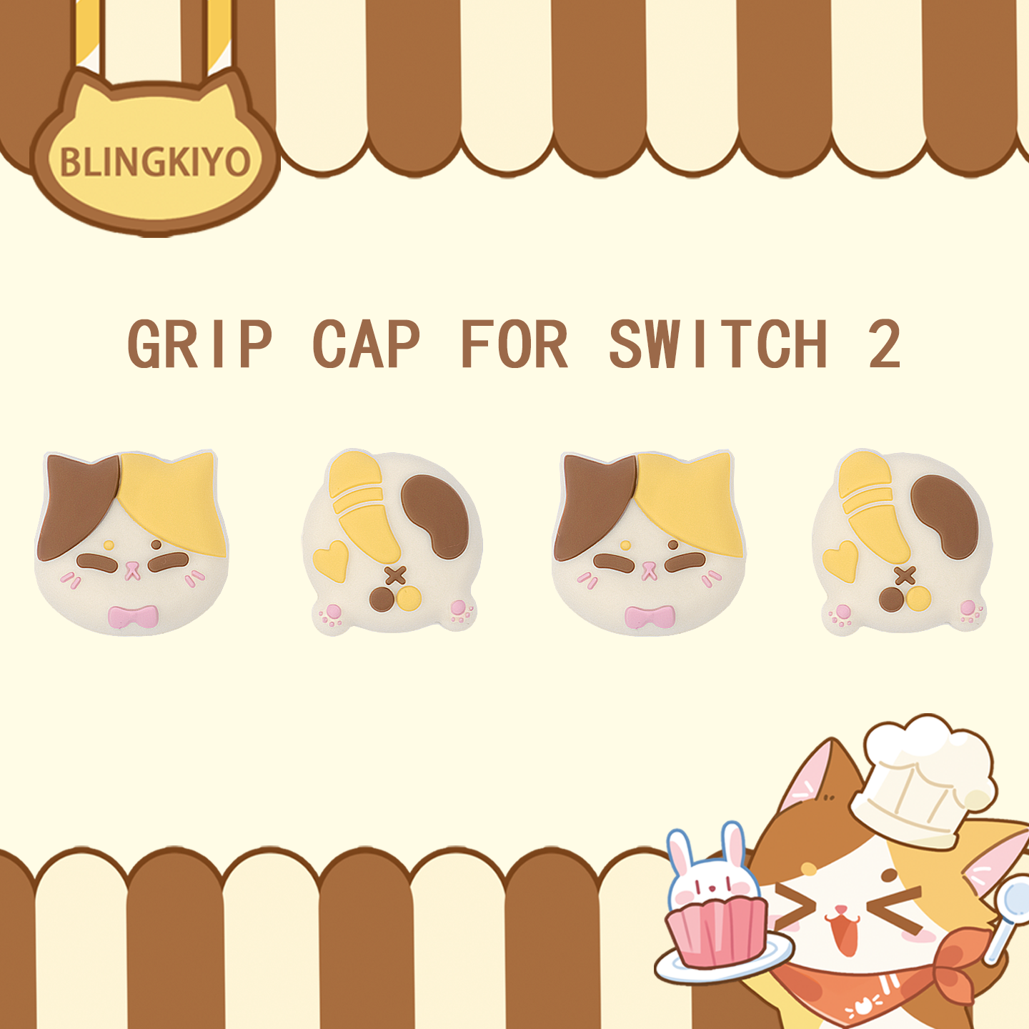 Calico Cat Thumb Grip Caps for Switch