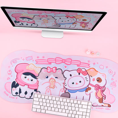 BlingKiyo Sweet Kitty Large Mouse Pad/Desk Mat