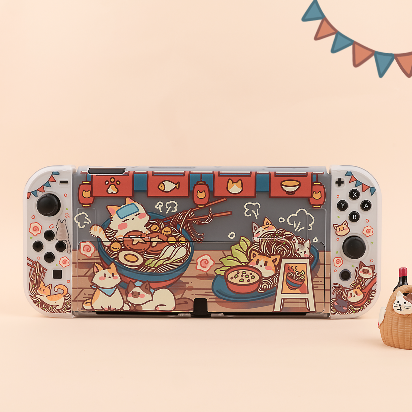 BlingKiyo Kitty Noodles Nintendo Switch/ Switch Oled Protective Case