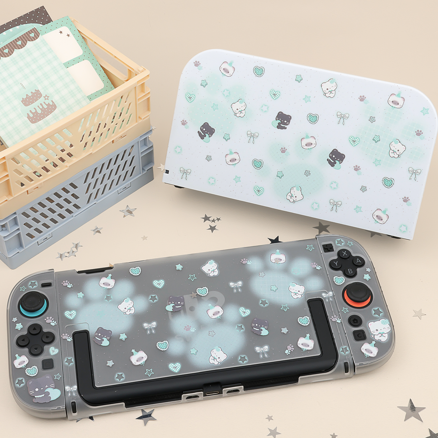 Mint Cat Paw NS2 Protective Case/Dock Cover