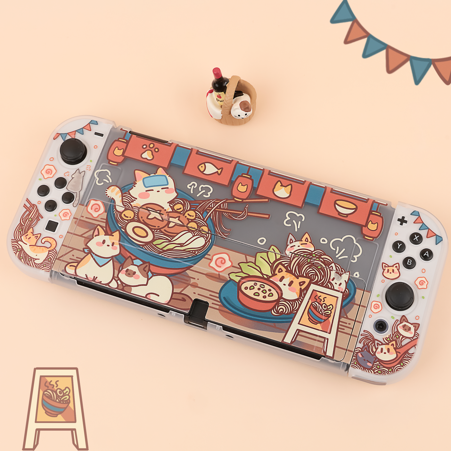 BlingKiyo Kitty Noodles Nintendo Switch/ Switch Oled Protective Case