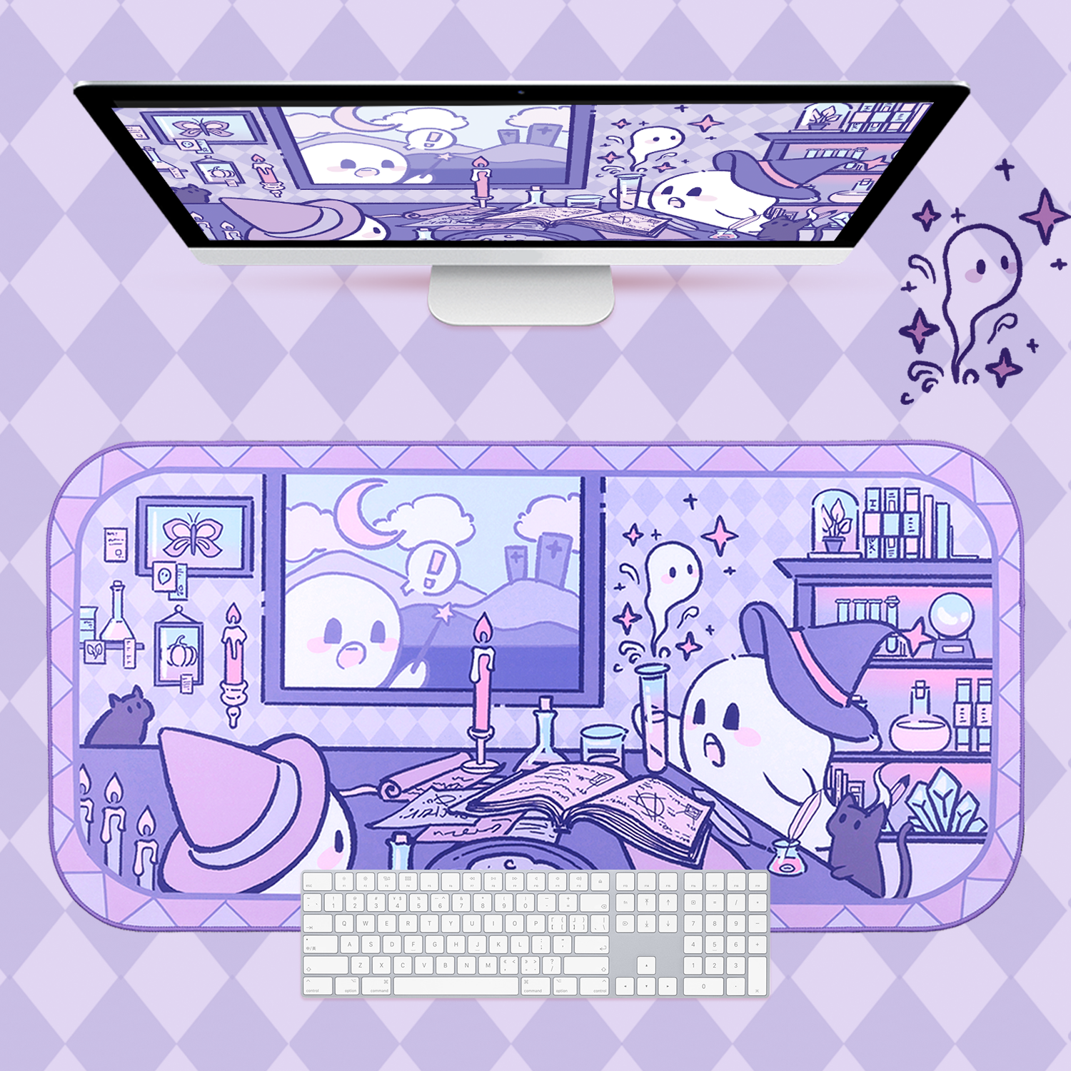 BlingKiyo Halloween Ghost Large Mouse Pad / Desk Mat