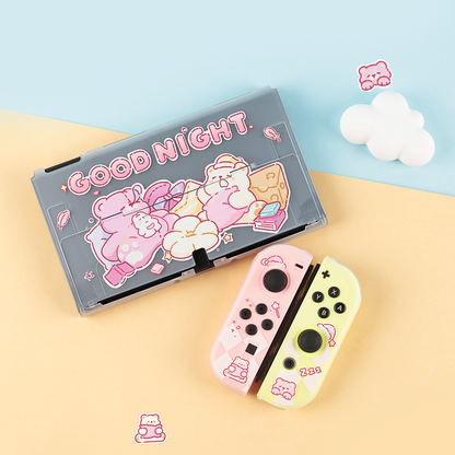 BlingKiyo  Sleepy Bear Protective Shell for Nintendo Switch/ Switch OLED