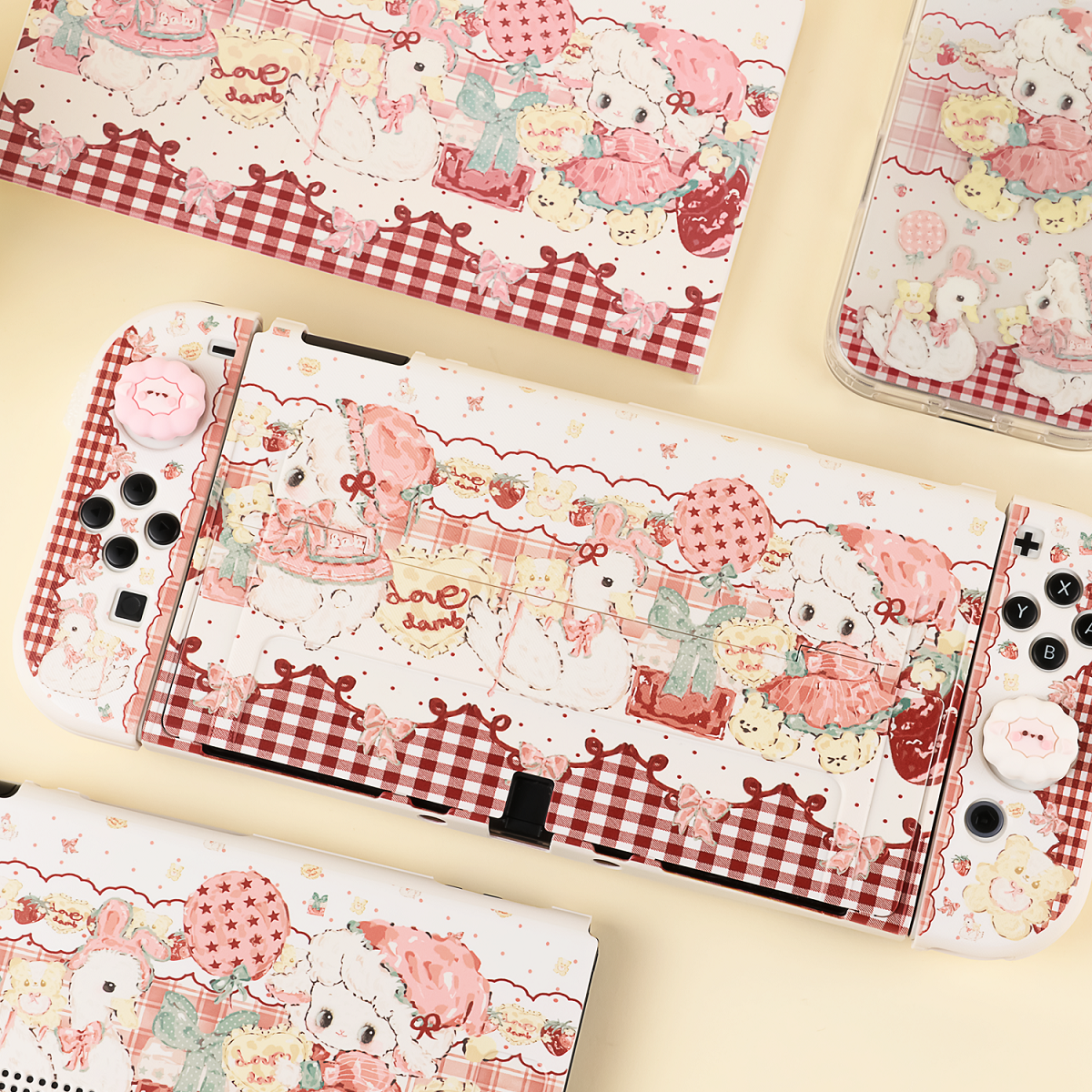 BlingKiyo Strawberry Sheep Nintendo Switch/Oled Protective Shell