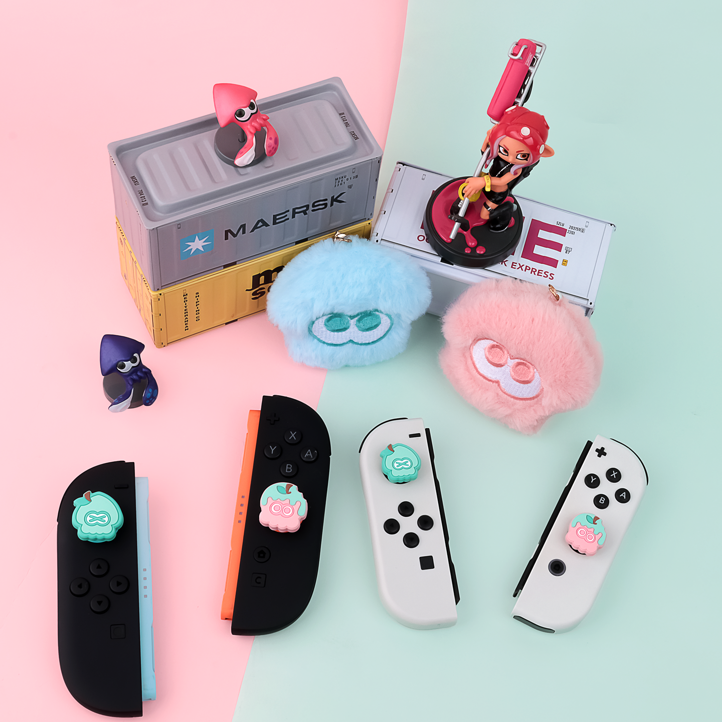 APPLE&SPLATOON Thumb Grip Caps for Switch2/NSPRO/PS5