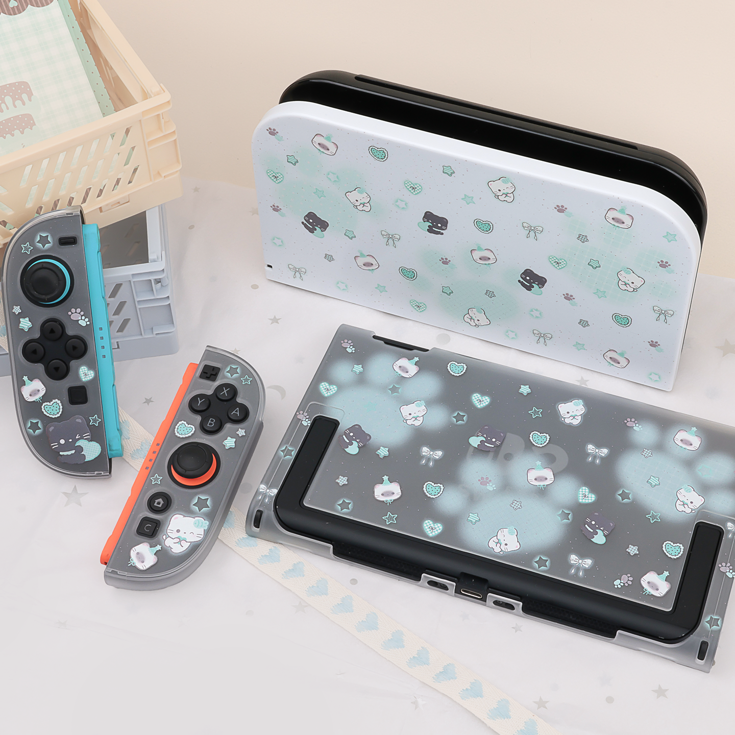 Mint Cat Paw NS2 Protective Case/Dock Cover