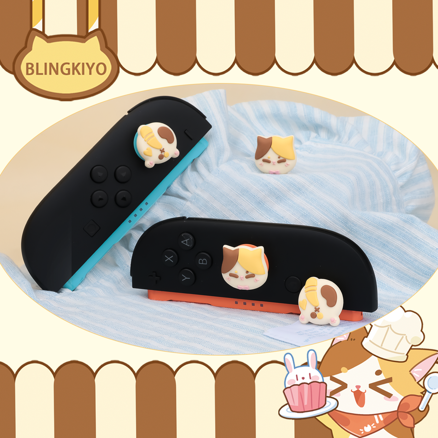 Calico Cat Thumb Grip Caps for Switch
