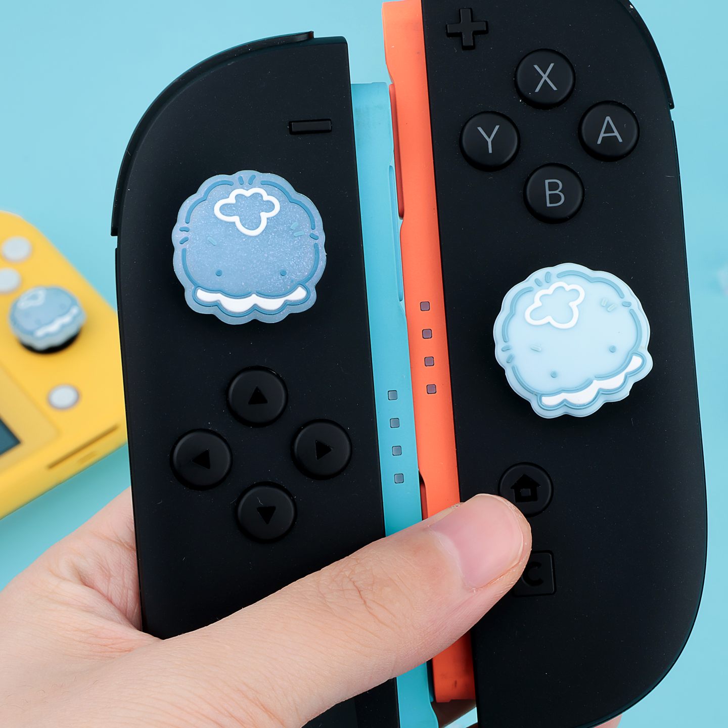 BlingKiyo Glitter Jellyfish NS&NS2 Thumb Grip Caps