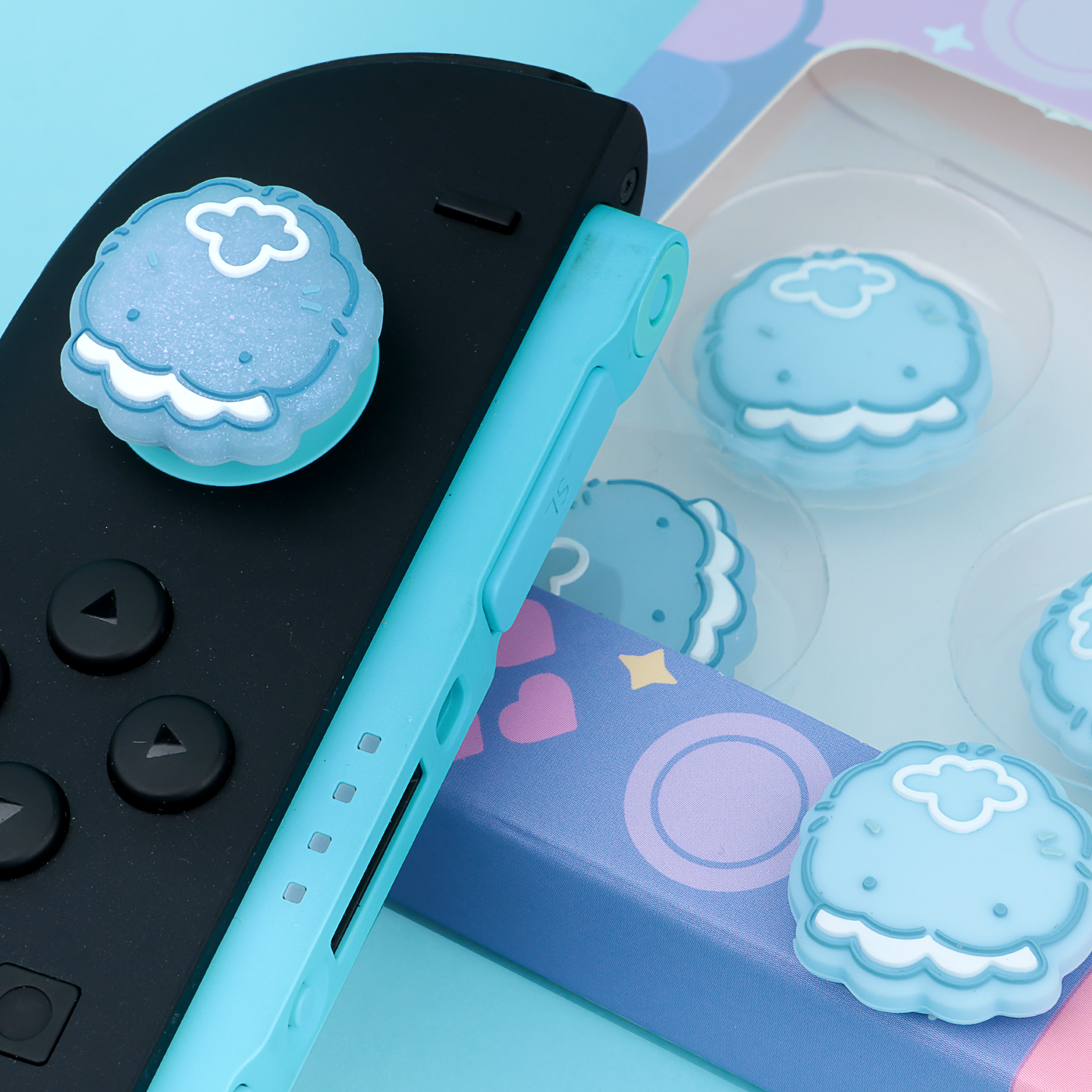 BlingKiyo Glitter Jellyfish NS&NS2 Thumb Grip Caps