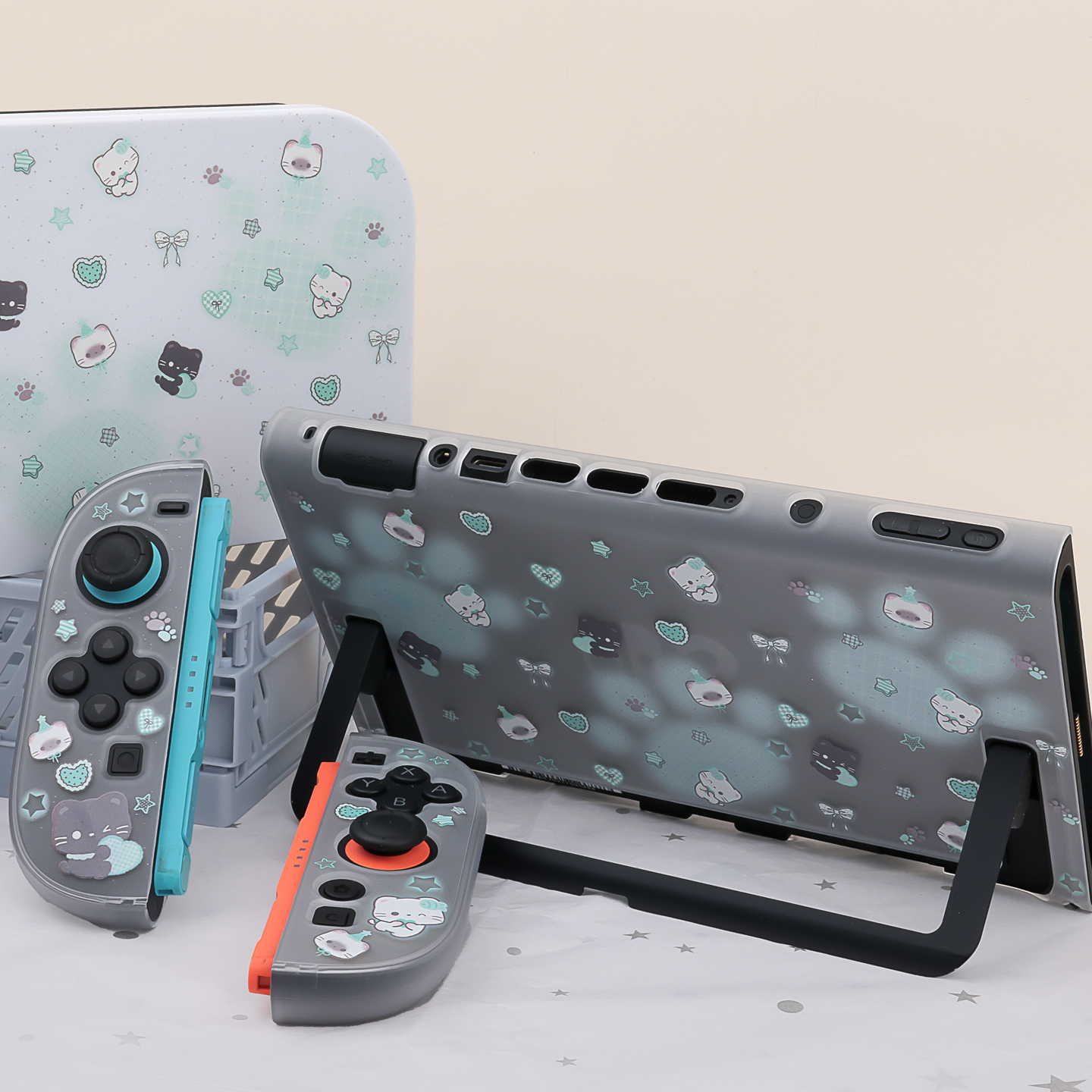 Mint Cat Paw NS2 Protective Case/Dock Cover