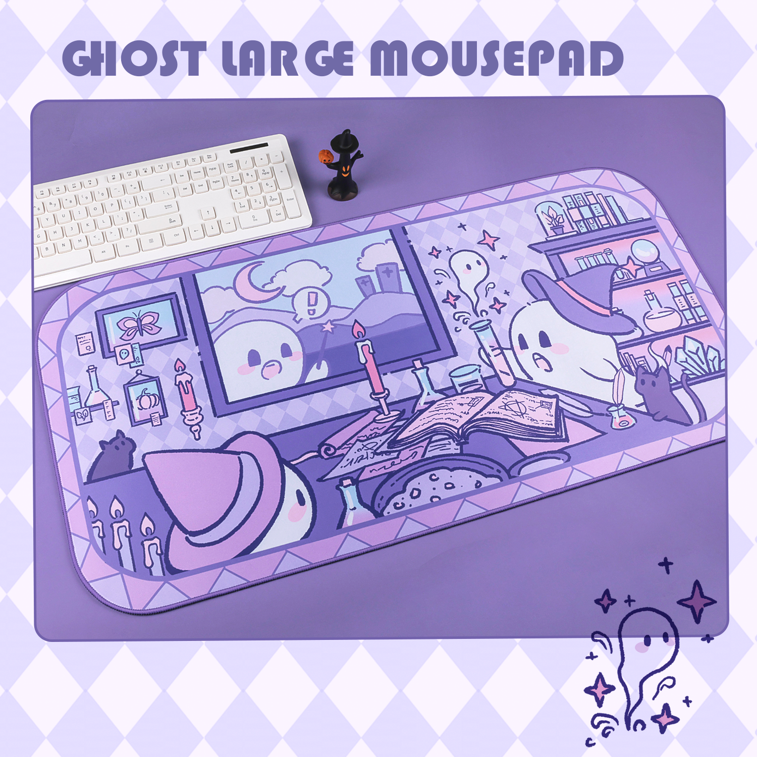 BlingKiyo Halloween Ghost Large Mouse Pad / Desk Mat
