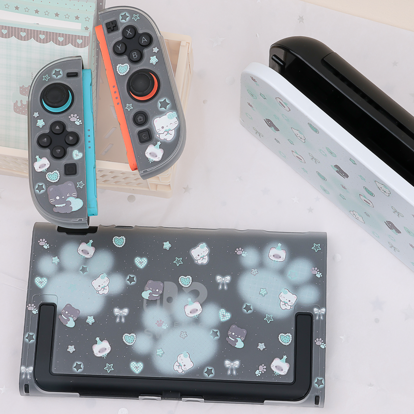 Mint Cat Paw NS2 Protective Case/Dock Cover