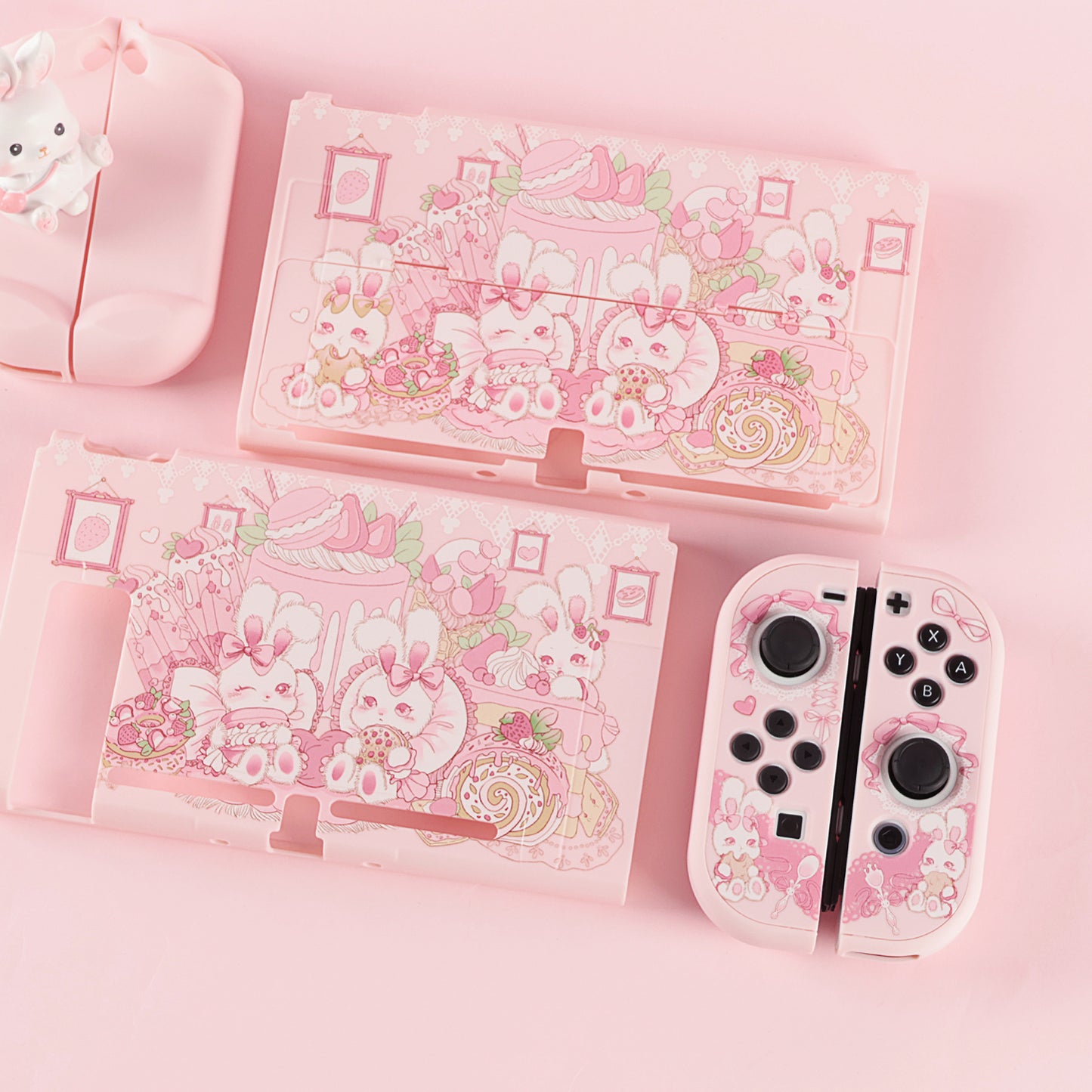 BlingKiyo Candy Bunny Protective Shell for Nintendo Switch/ Switch OLED