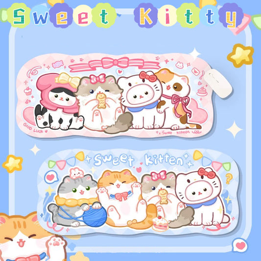 BlingKiyo Sweet Kitty Large Mouse Pad/Desk Mat