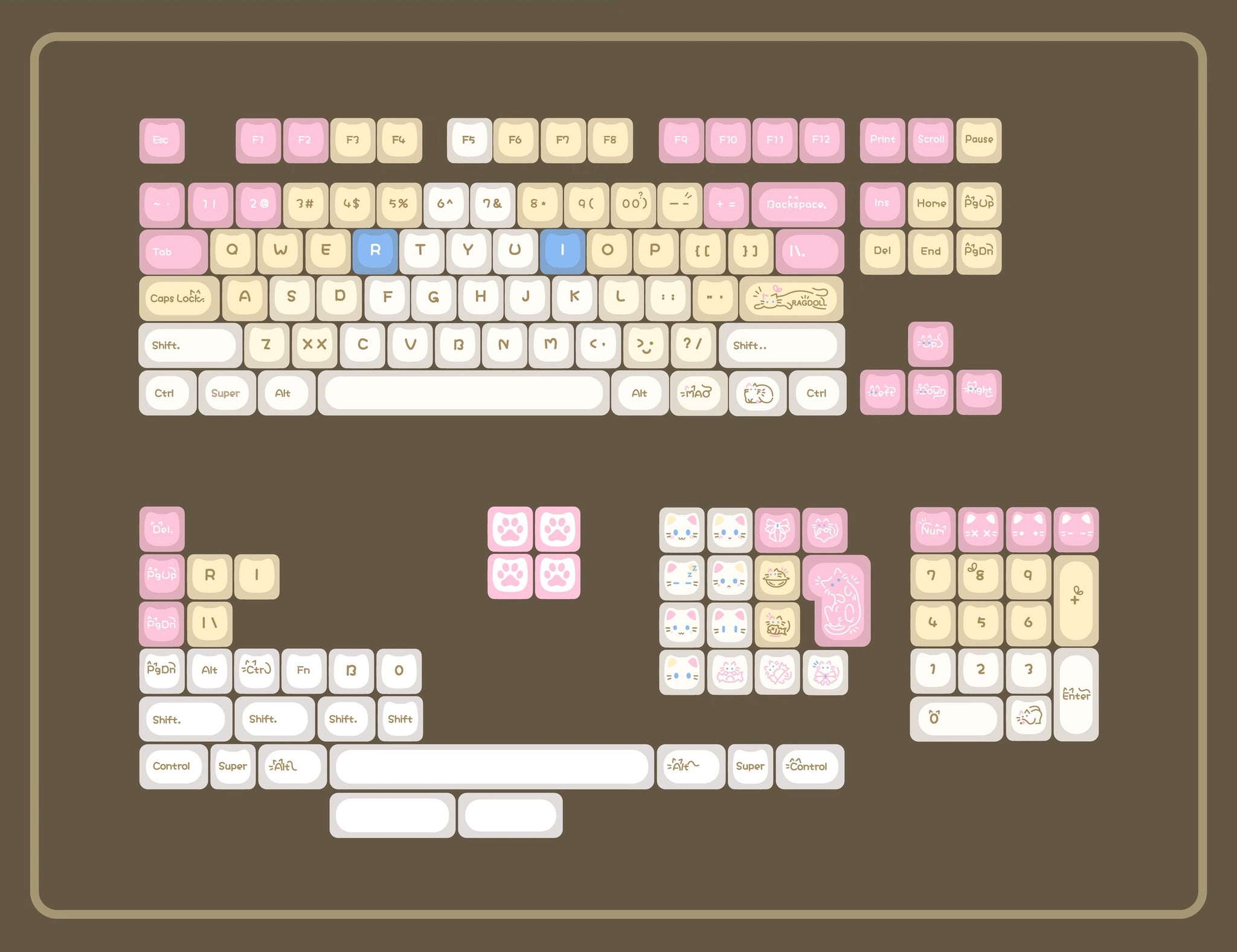 Ragdoll Kitty Key Caps Set-148 key