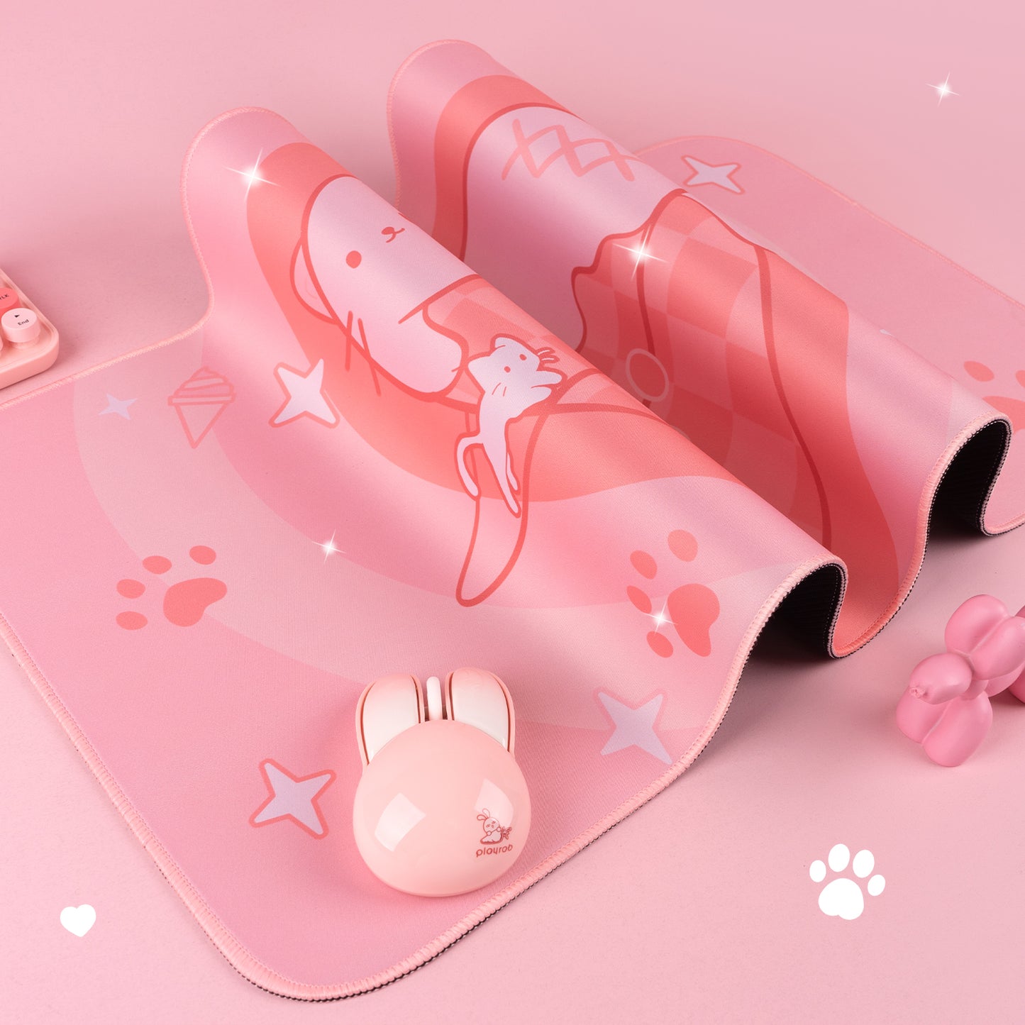 BlingKiyo Ice Cream Kitty Large Mouse Pad / Desk Mat