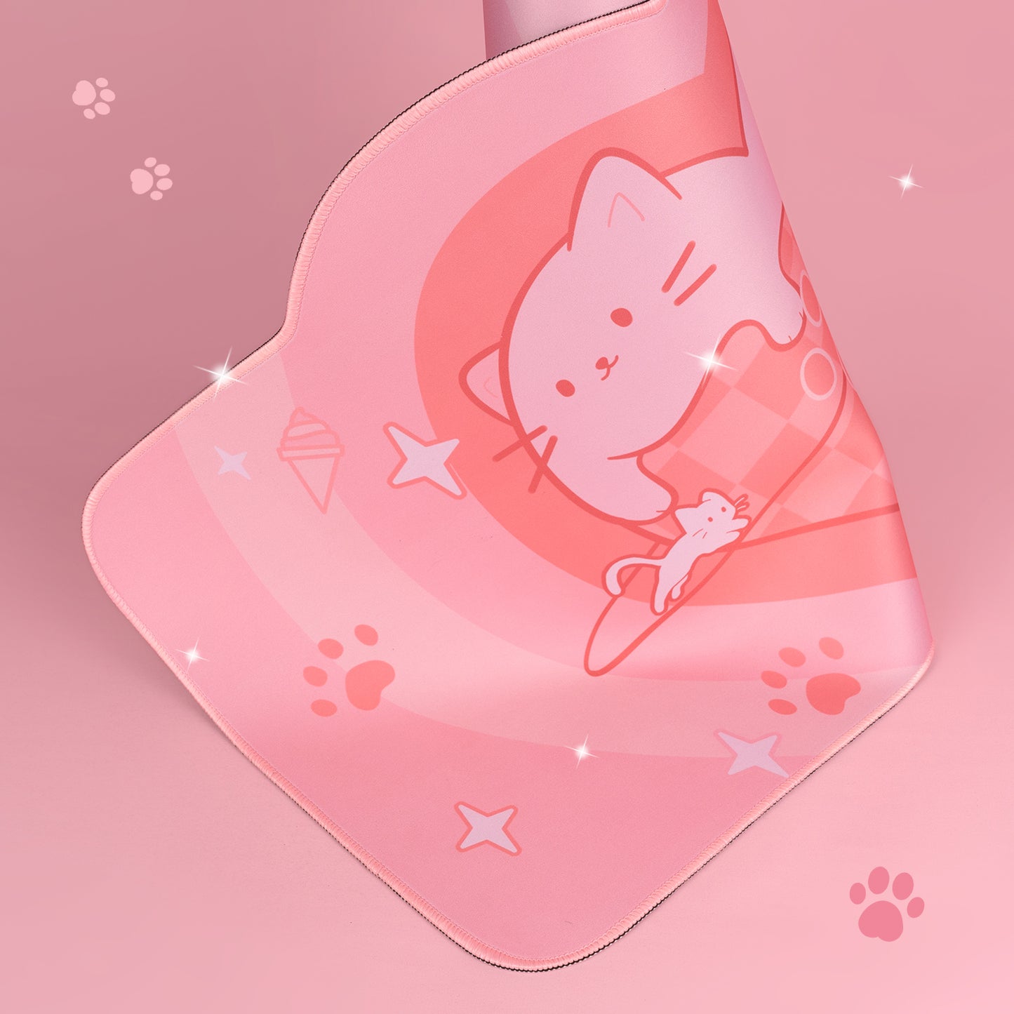 BlingKiyo Ice Cream Kitty Large Mouse Pad / Desk Mat