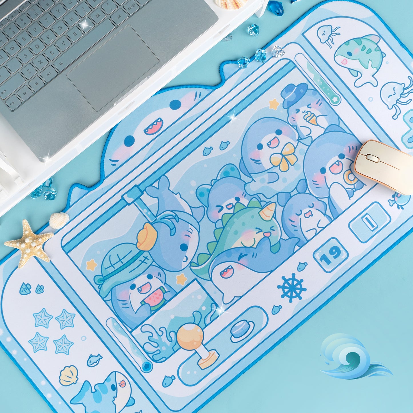 BlingKiyo Shark Large Mouse Pad / Desk Mat