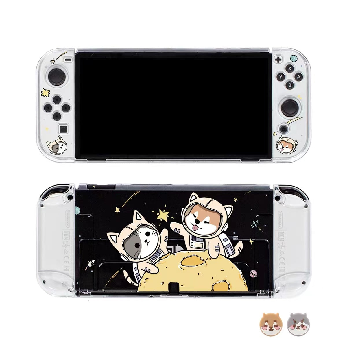 BlingKiyo Astronaut Cat Protective Case for Switch OLED
