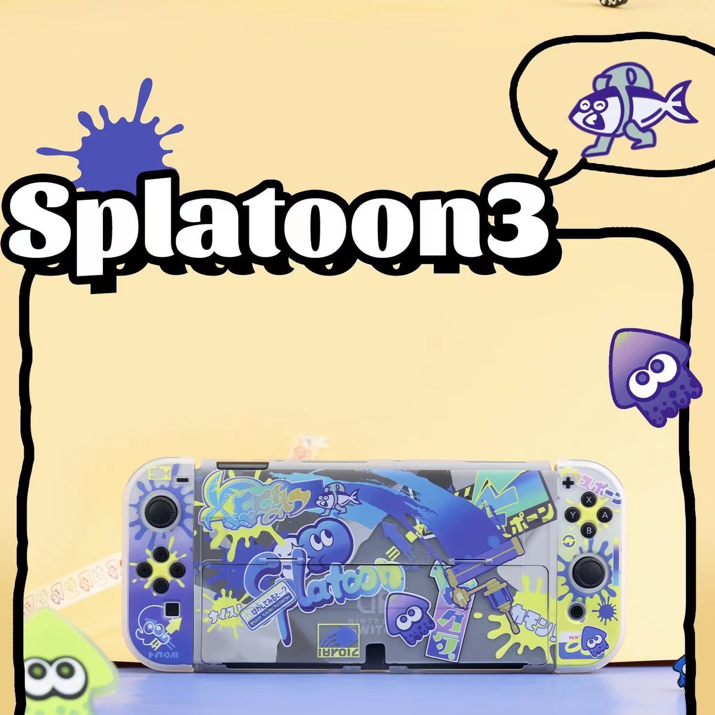 BlingKiyo Splatoon 3 Nintendo Switch OLED Protective Shell