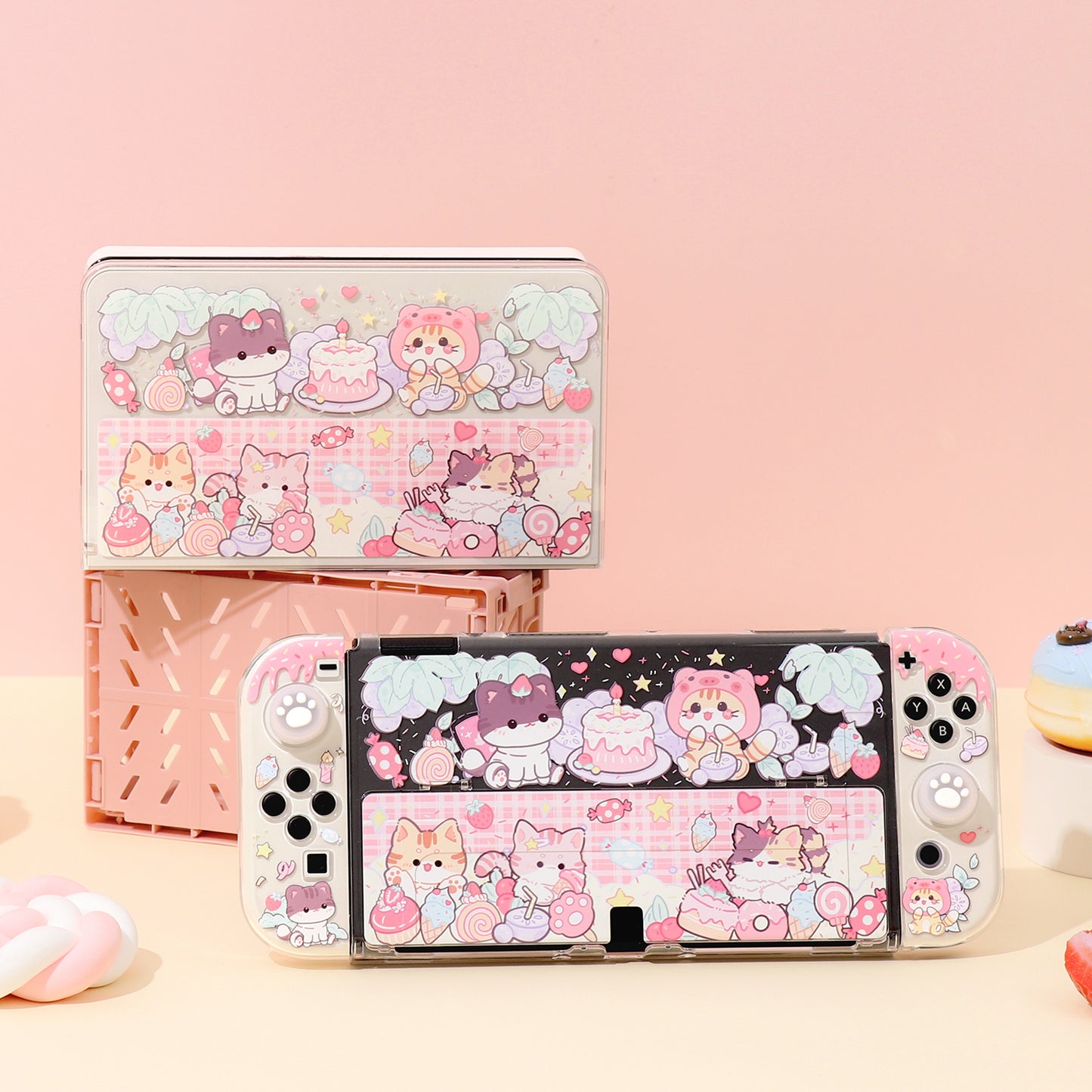 BlingKiyo Cake Cat Protective Case for Nintendo Switch/ OLED