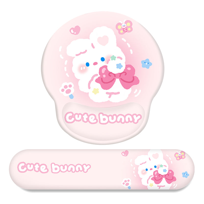 BlingKiyo Small Bowknot Bunny Mouse Pad / Desk Mat
