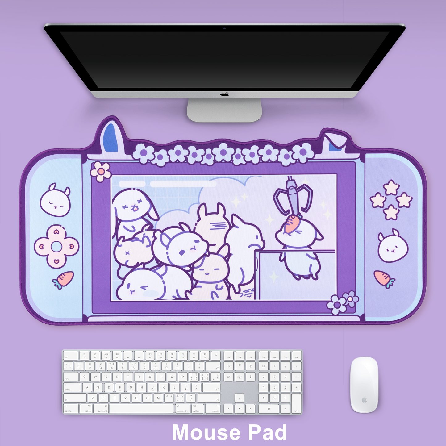 BlingKiyo Purple Bunny Mouse Pad