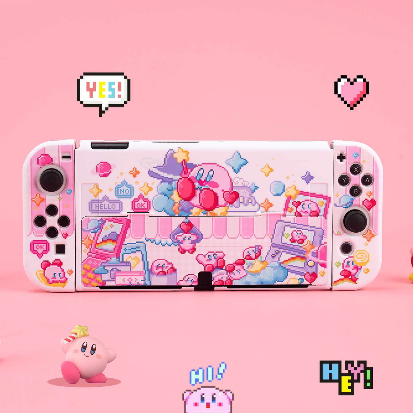 BlingKiyo Pixel Kirby Nintendo Switch / Oled Protective Case