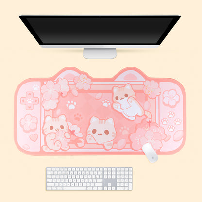 BlingKiyo Sakura Cat Large Mouse Pad / Desk Mat